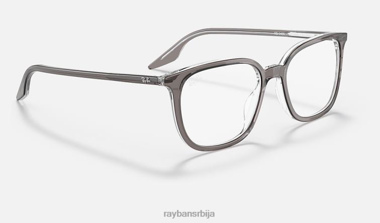 Ray-Ban рб5362 оптицс P0HP2097 наочаре полирано сиво на провидном мушкарци