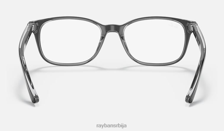 Ray-Ban рб5375 оптицс P0HP2052 наочаре полирано црно на провидном мушкарци