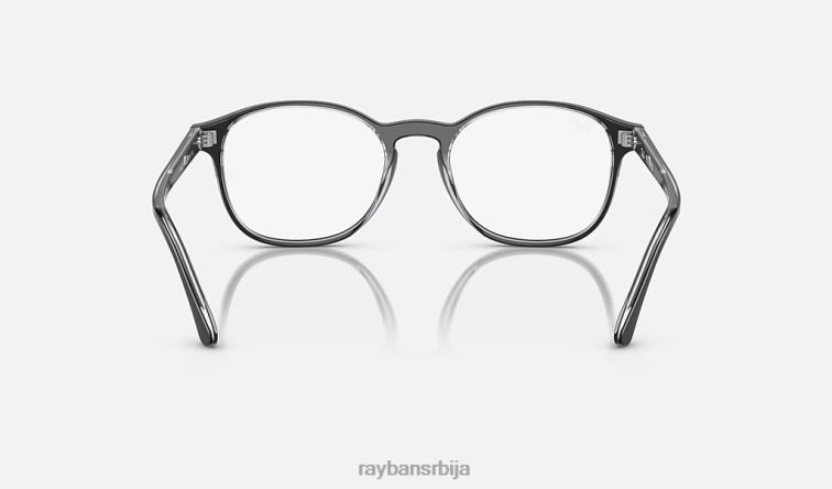 Ray-Ban рб5417 оптицс P0HP1622 наочаре полирано црно на провидном мушкарци