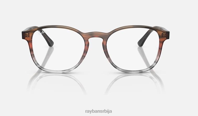 Ray-Ban рб5417 оптицс P0HP1624 наочаре углачане пругасте смеђе/црвене мушкарци