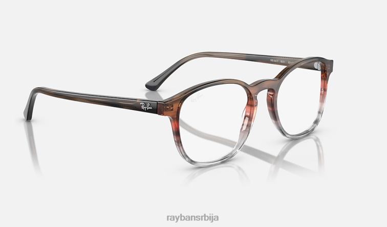 Ray-Ban рб5417 оптицс P0HP1624 наочаре углачане пругасте смеђе/црвене мушкарци