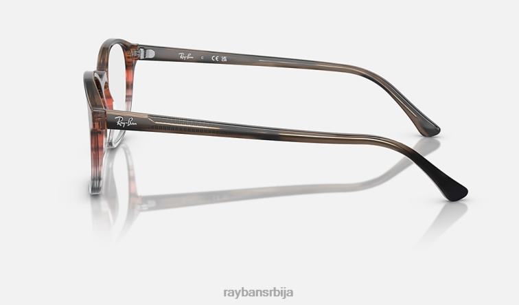 Ray-Ban рб5417 оптицс P0HP1624 наочаре углачане пругасте смеђе/црвене мушкарци