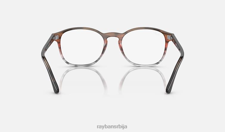 Ray-Ban рб5417 оптицс P0HP1624 наочаре углачане пругасте смеђе/црвене мушкарци