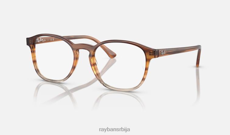 Ray-Ban рб5417 оптицс P0HP1625 наочаре углачане пругасте смеђе/жуте мушкарци