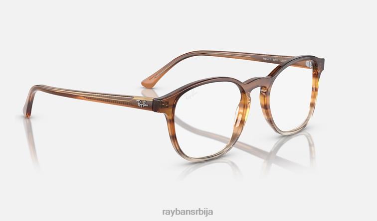 Ray-Ban рб5417 оптицс P0HP1625 наочаре углачане пругасте смеђе/жуте мушкарци