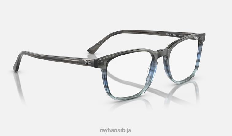 Ray-Ban рб5418 оптицс P0HP1701 наочаре углачана пругаста сива/плава мушкарци