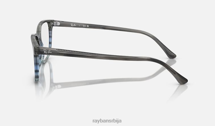 Ray-Ban рб5418 оптицс P0HP1701 наочаре углачана пругаста сива/плава мушкарци
