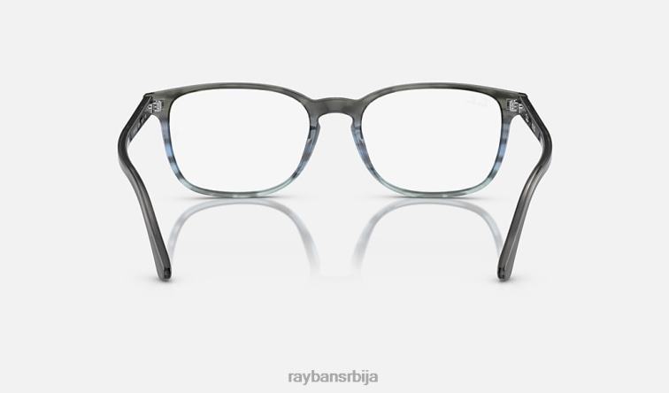Ray-Ban рб5418 оптицс P0HP1701 наочаре углачана пругаста сива/плава мушкарци
