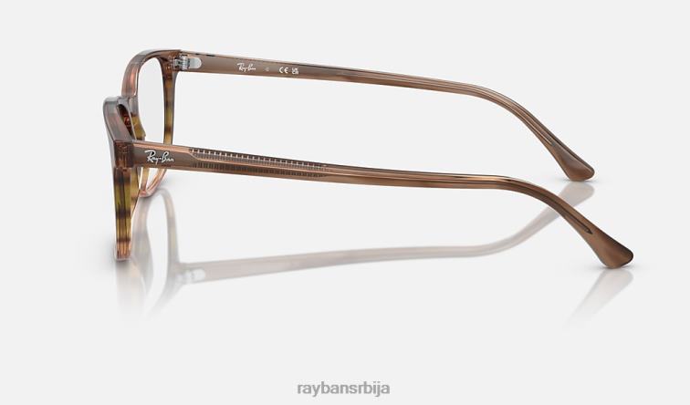 Ray-Ban рб5418 оптицс P0HP1702 наочаре углачане пругасте смеђе/зелене мушкарци