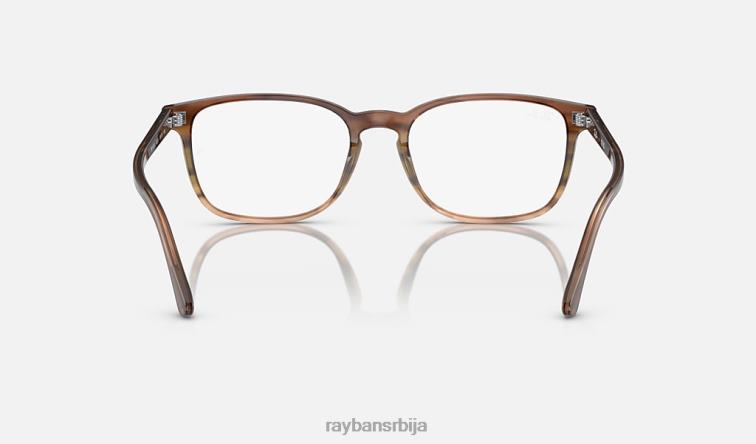 Ray-Ban рб5418 оптицс P0HP1702 наочаре углачане пругасте смеђе/зелене мушкарци