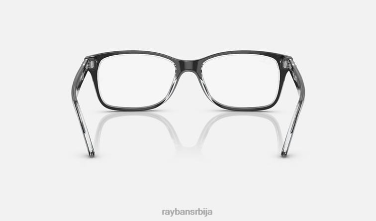 Ray-Ban рб5428 оптицс P0HP1849 наочаре полирано црно на провидном мушкарци
