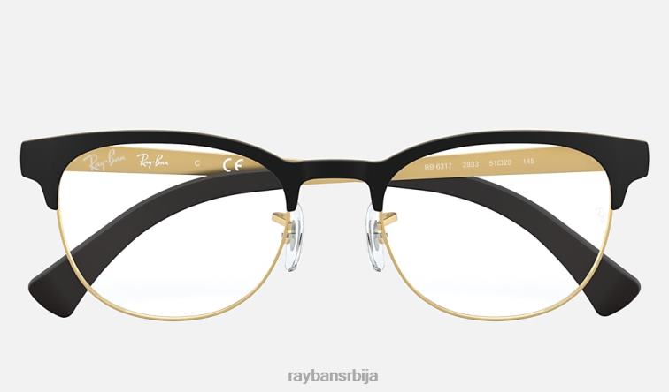 Ray-Ban рб6317 оптицс P0HP2232 наочаре мат црна на злату мушкарци