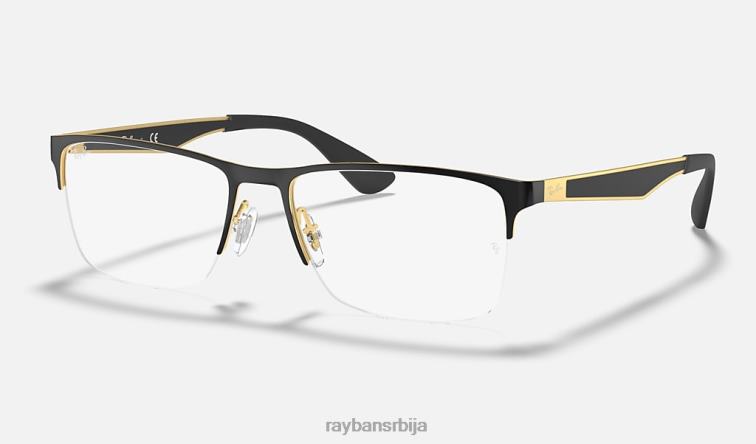 Ray-Ban рб6335 оптицс P0HP2228 наочаре углачано црно на злату мушкарци