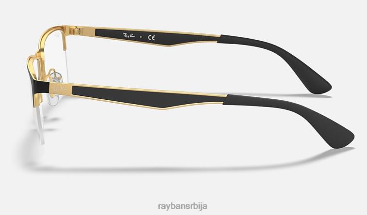 Ray-Ban рб6335 оптицс P0HP2228 наочаре углачано црно на злату мушкарци