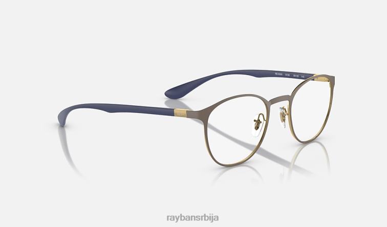 Ray-Ban рб6355 оптицс P0HP2308 наочаре мат браон на злату мушкарци