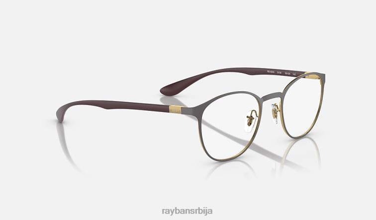 Ray-Ban рб6355 оптицс P0HP2309 наочаре мат тамно сива на злату мушкарци