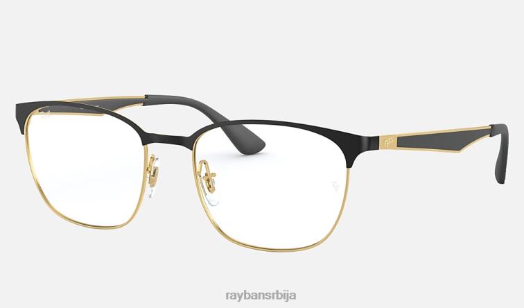 Ray-Ban рб6356 оптицс P0HP2498 наочаре углачано црно на злату мушкарци