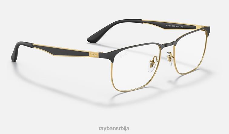 Ray-Ban рб6363 оптицс P0HP2318 наочаре углачано црно на злату мушкарци