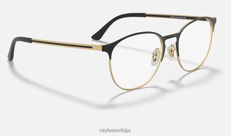 Ray-Ban рб6375 оптицс P0HP2059 наочаре мат црна на злату мушкарци