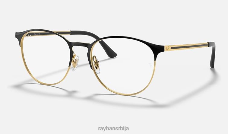 Ray-Ban рб6375 оптицс P0HP2064 наочаре углачано црно на злату мушкарци