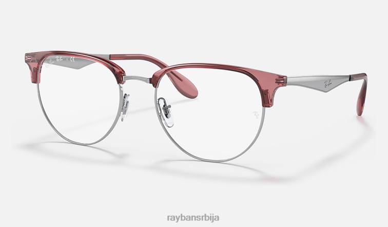 Ray-Ban рб6396 оптицс P0HP2123 наочаре углачано провидно црвено на сребру мушкарци