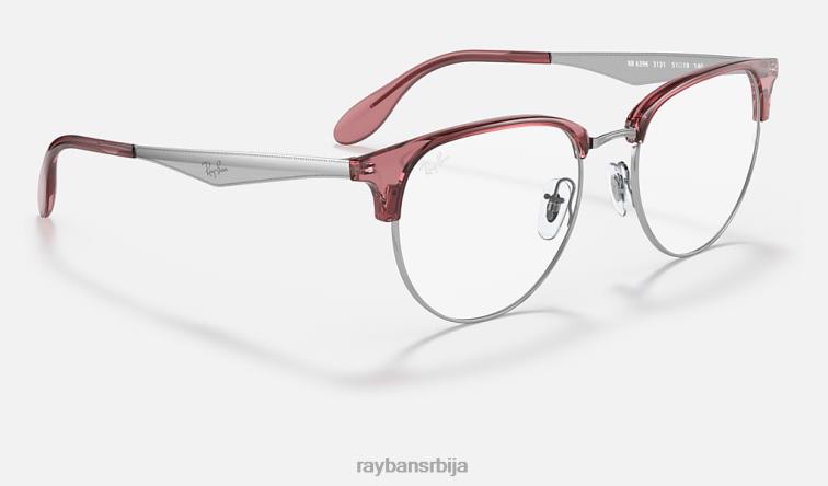 Ray-Ban рб6396 оптицс P0HP2123 наочаре углачано провидно црвено на сребру мушкарци