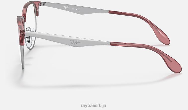 Ray-Ban рб6396 оптицс P0HP2123 наочаре углачано провидно црвено на сребру мушкарци