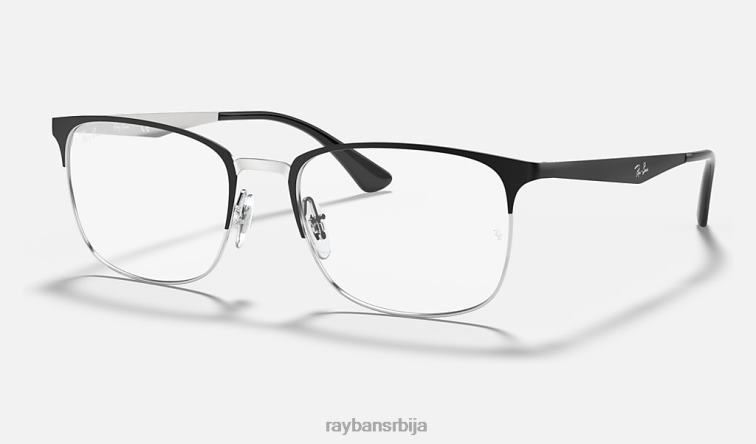 Ray-Ban рб6421 оптицс P0HP2296 наочаре мат црна на сребрној мушкарци