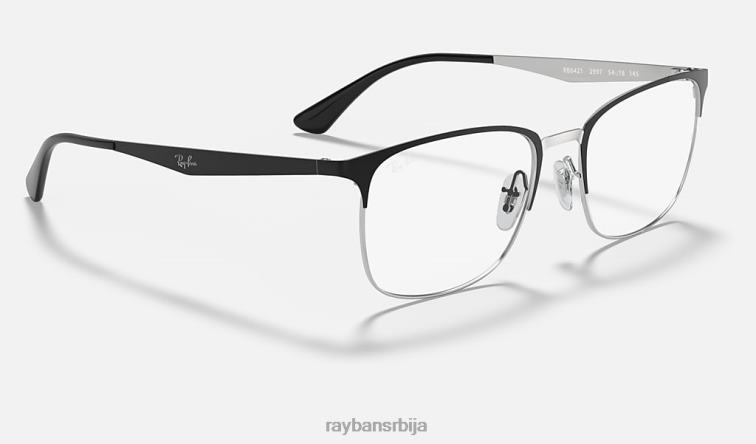 Ray-Ban рб6421 оптицс P0HP2296 наочаре мат црна на сребрној мушкарци