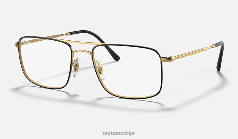 Ray-Ban рб6434 оптицс P0HP1899 наочаре углачано црно на злату мушкарци