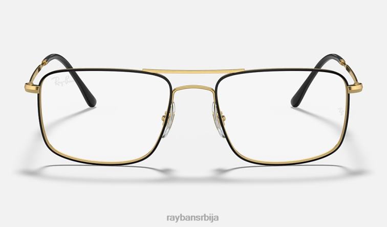 Ray-Ban рб6434 оптицс P0HP1899 наочаре углачано црно на злату мушкарци