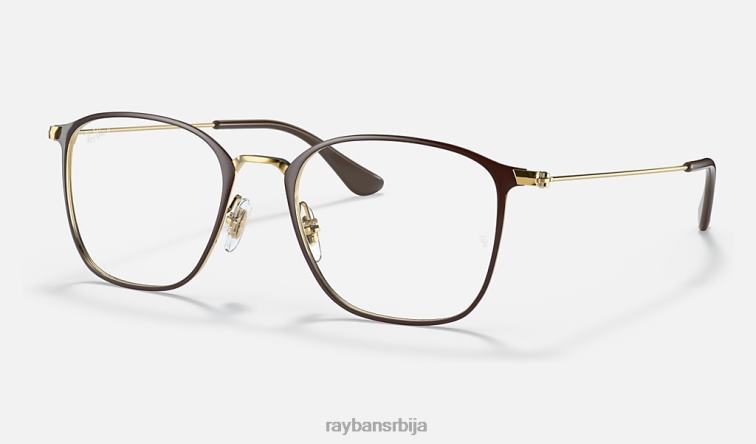 Ray-Ban рб6466 оптицс P0HP2430 наочаре углачано браон на злату мушкарци