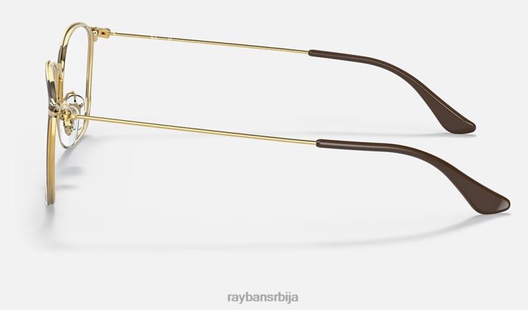 Ray-Ban рб6466 оптицс P0HP2430 наочаре углачано браон на злату мушкарци