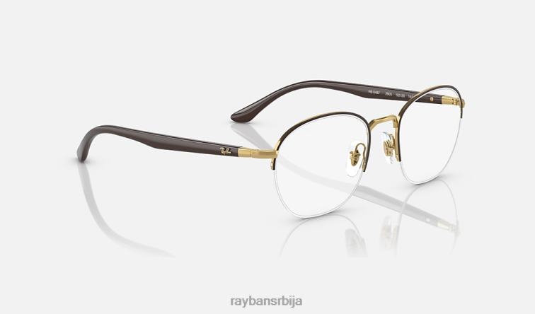 Ray-Ban рб6487 оптицс P0HP2181 наочаре углачано браон на злату мушкарци