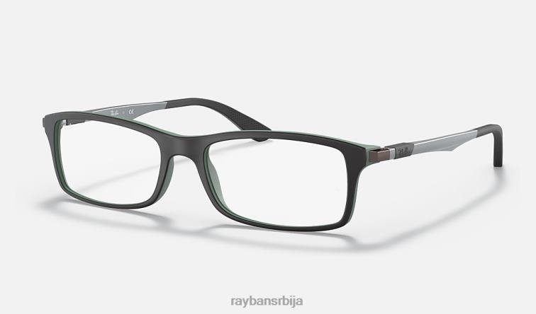 Ray-Ban рб7017 оптицс P0HP1906 наочаре мат црна на зеленој мушкарци