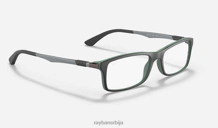 Ray-Ban рб7017 оптицс P0HP1906 наочаре мат црна на зеленој мушкарци