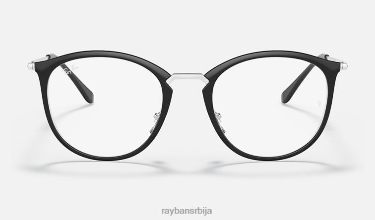 Ray-Ban рб7140 оптицс P0HP1603 наочаре полирано црно на провидном мушкарци