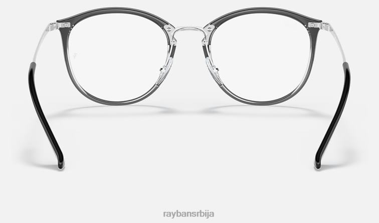 Ray-Ban рб7140 оптицс P0HP1603 наочаре полирано црно на провидном мушкарци