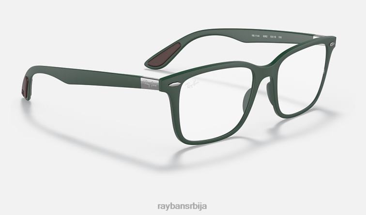Ray-Ban рб7144 оптицс P0HP1759 наочаре мат зелена мушкарци