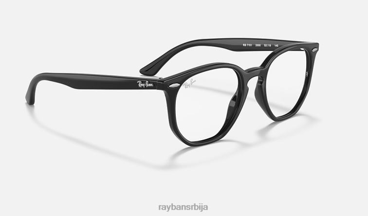 Ray-Ban рб7151 хексагонална оптика P0HP1722 наочаре углачана црна мушкарци