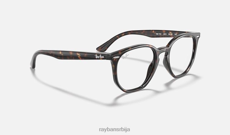 Ray-Ban рб7151 хексагонална оптика P0HP1723 наочаре углађена хавана мушкарци