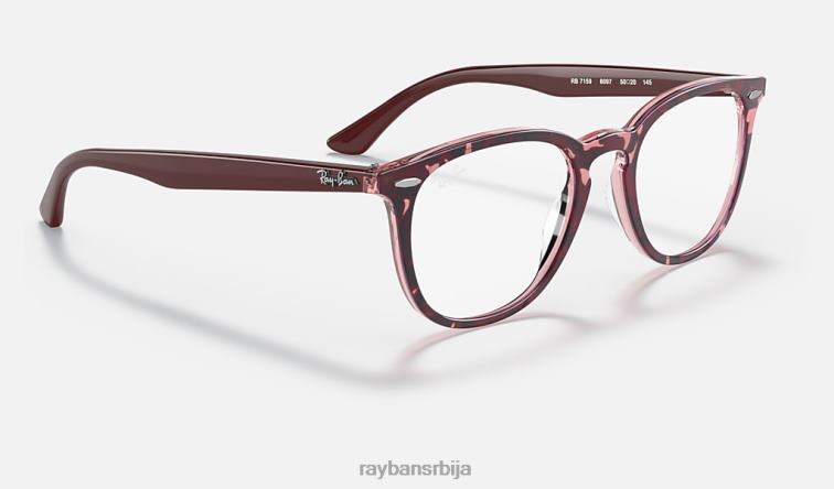 Ray-Ban рб7159 оптицс P0HP1680 наочаре углачана хавана на провидној љубичастој мушкарци