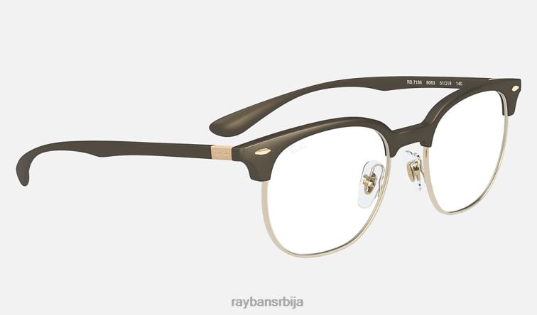 Ray-Ban рб7186 оптицс P0HP1991 наочаре мат песка браон мушкарци