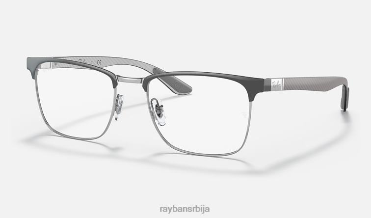 Ray-Ban рб8421 оптицс P0HP2079 наочаре углачано сиво на сребру мушкарци