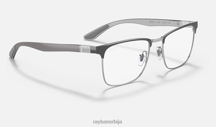 Ray-Ban рб8421 оптицс P0HP2079 наочаре углачано сиво на сребру мушкарци