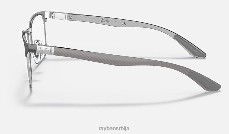 Ray-Ban рб8421 оптицс P0HP2079 наочаре углачано сиво на сребру мушкарци