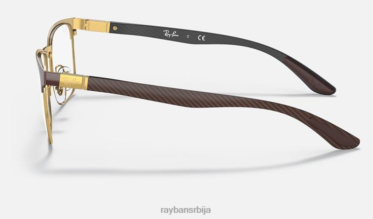 Ray-Ban рб8421 оптицс P0HP2080 наочаре углачано браон на злату мушкарци