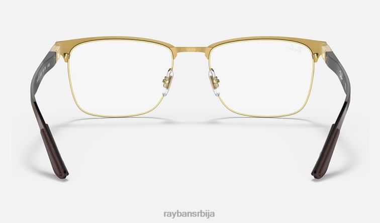 Ray-Ban рб8421 оптицс P0HP2080 наочаре углачано браон на злату мушкарци