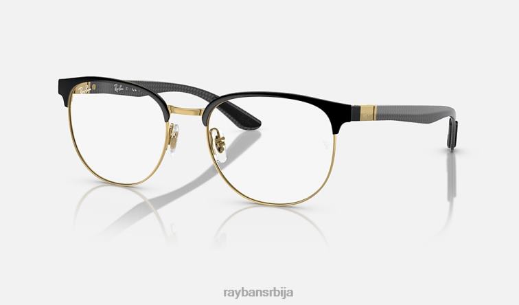 Ray-Ban рб8422 оптицс P0HP1791 наочаре углачано црно на злату мушкарци