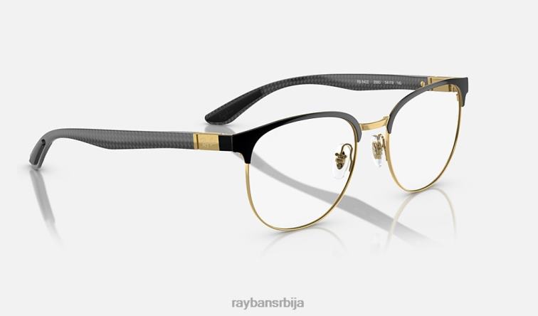 Ray-Ban рб8422 оптицс P0HP1791 наочаре углачано црно на злату мушкарци